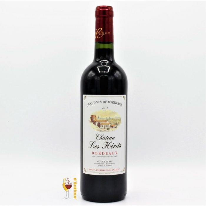 Vin Bouteille Rouge Bordeaux Les Herits 75cl