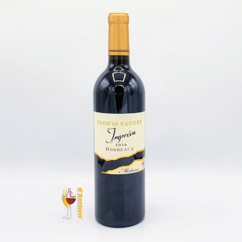 Vin Bouteille Rouge Bordeaux Clos Saguet Imprévu 2016 75cl